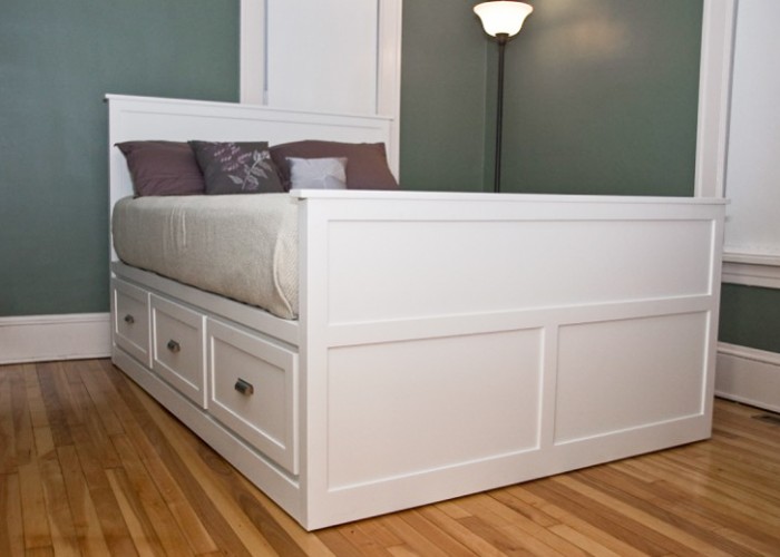 Custom-built storage bed