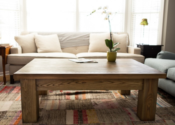 Custom oak coffee table